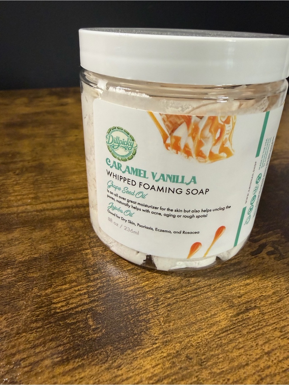 Aminnah Caramel Vanilla Whipped Foaming Soap. NEW